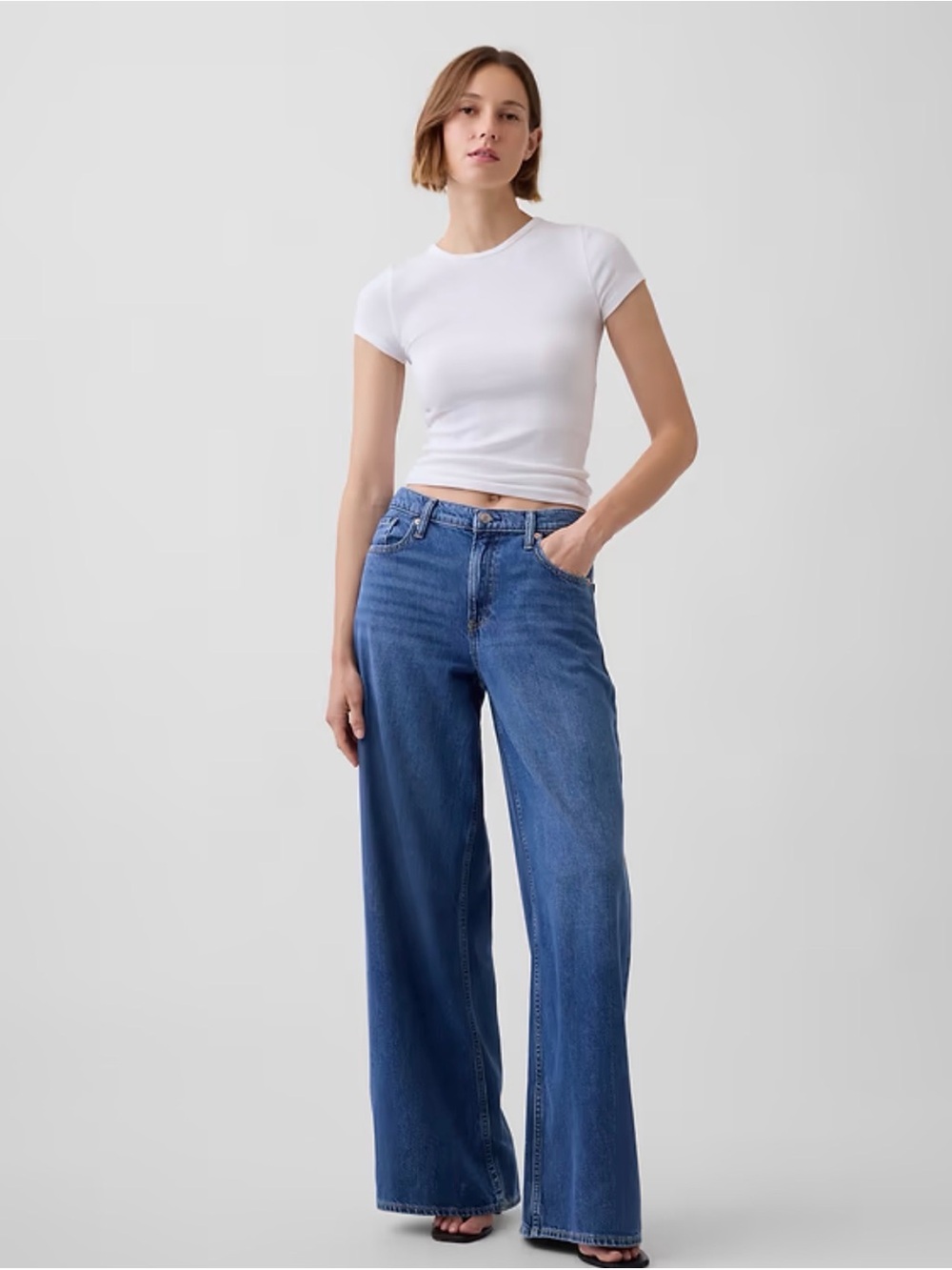 GAP Medium Blue Wide-Leg Jeans